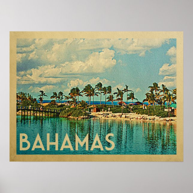 Bahamas Vintage Travel Poster (Front)