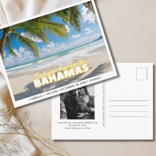 Bahamas Wedding Island Save the Date Postcard