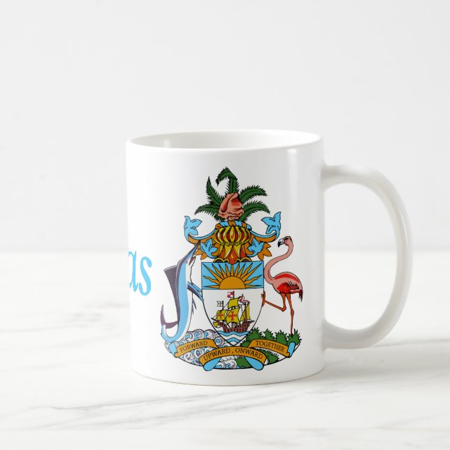 Bahamas with Coat of Arms (Caribbean Paradise) Coffee Mug (Right)