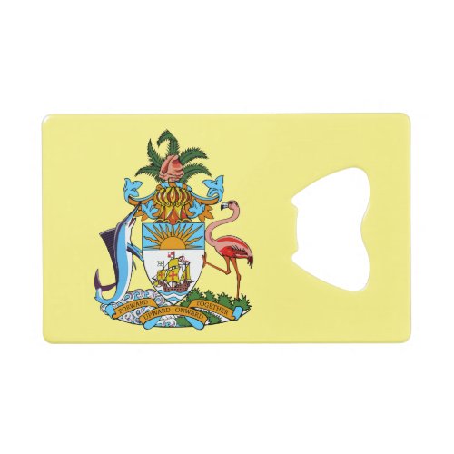 Bahamas with Coat of Arms Caribbean Paradise Credit Card Bottle Opener