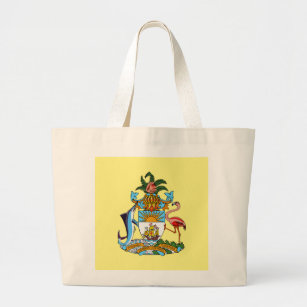 Bahamas with Coat of Arms (Caribbean Paradise) Large Tote Bag