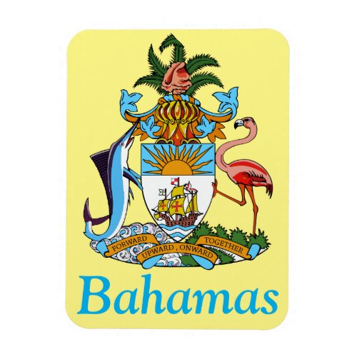 Bahamas with Coat of Arms Caribbean Paradise Magnet