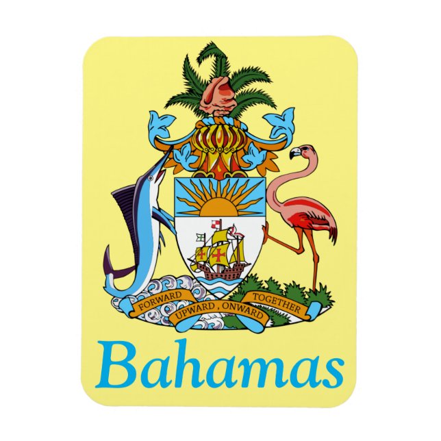 Bahamas with Coat of Arms (Caribbean Paradise) Magnet (Vertical)