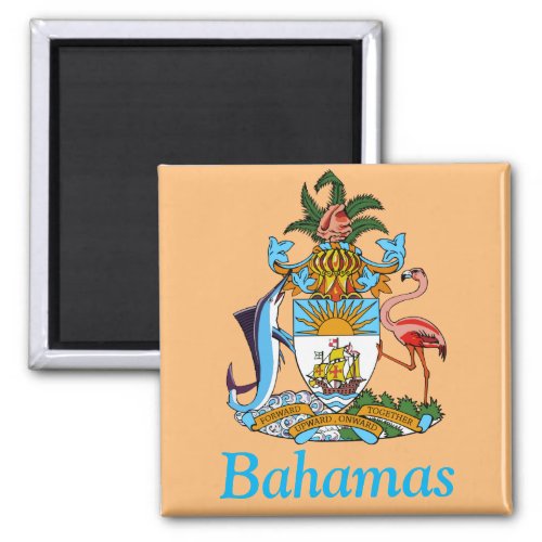 Bahamas with Coat of Arms Caribbean Paradise Magnet