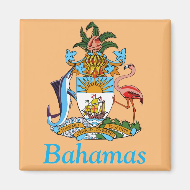 Bahamas with Coat of Arms (Caribbean Paradise) Magnet (Front)