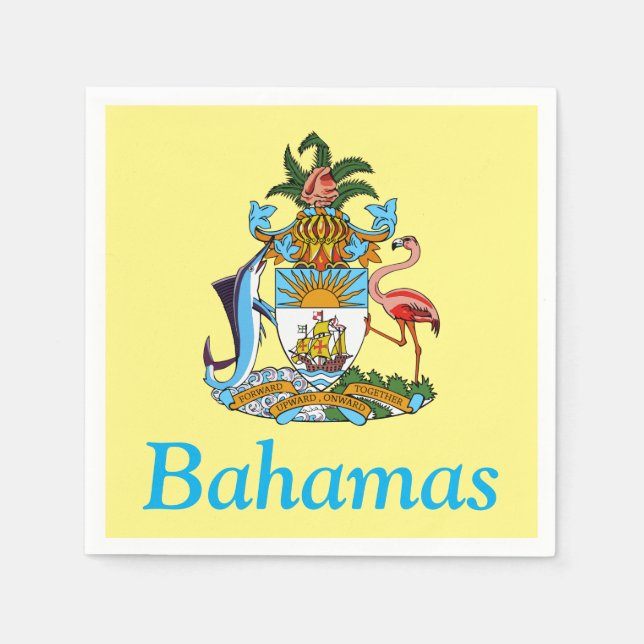 Bahamas with Coat of Arms (Caribbean Paradise) Napkins (Front)