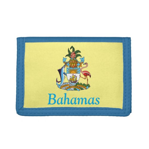 Bahamas with Coat of Arms Caribbean Paradise Trifold Wallet
