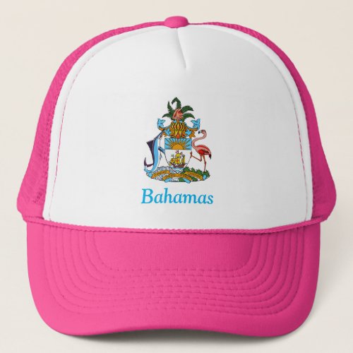 Bahamas with Coat of Arms Caribbean Paradise Trucker Hat