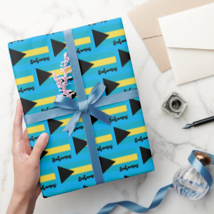 Bahamas Wrapping Paper, Bahamas Flag patriotic Paper