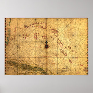 BahamasPanoramic MapBahamas Poster