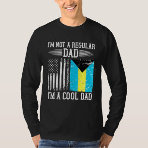 Bahamian American Flag Bahamas Roots Dad T-Shirt