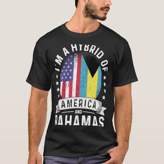 Bahamian American Patriot Grown  Flag Humor T-Shirt (Front)