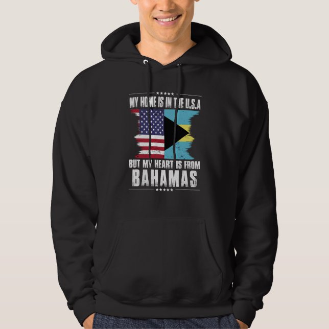 Bahamian American Patriot Grown Proud Home Heart U Hoodie (Front)