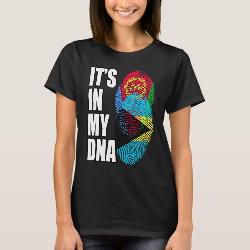 Bahamian And Eritrean Mix DNA Flag Heritage T_Shirt