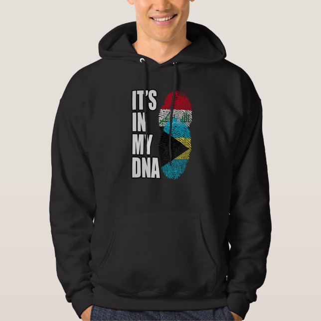 Bahamian And Iraqi Mix DNA Flag Heritage Hoodie (Front)
