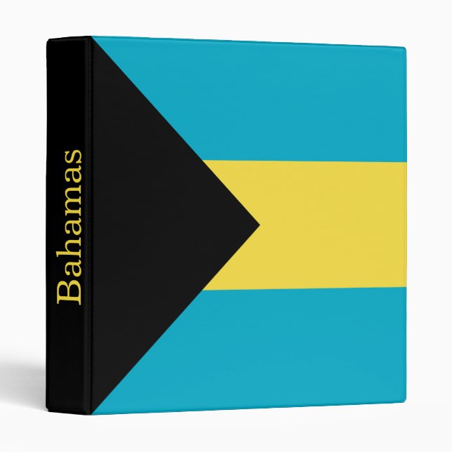 Bahamian Flag 3 Ring Binder (Front/Spine)