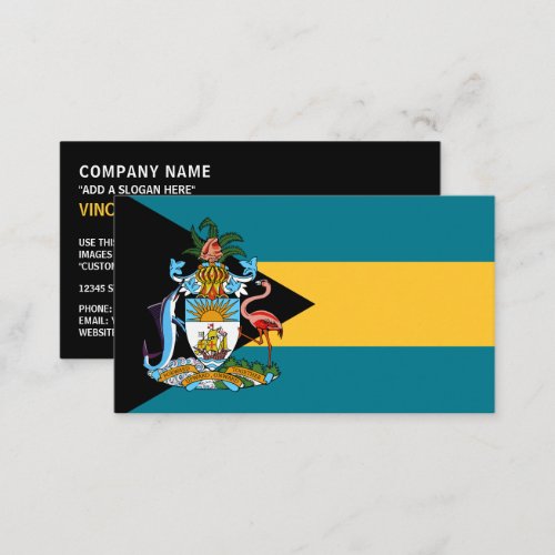 Bahamian Flag  Coat of Arms Flag of The Bahamas Business Card