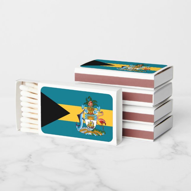 Bahamian Flag & Coat of Arms, Flag of The Bahamas Matchboxes (Stacked)