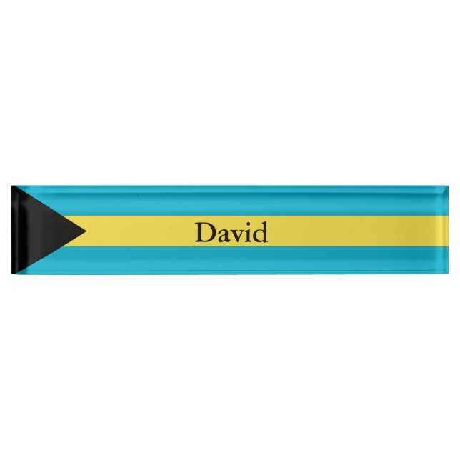 Bahamian Flag Desk Name Plate (Front)