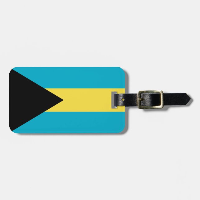 Bahamian Flag Luggage Tag (Front Horizontal)
