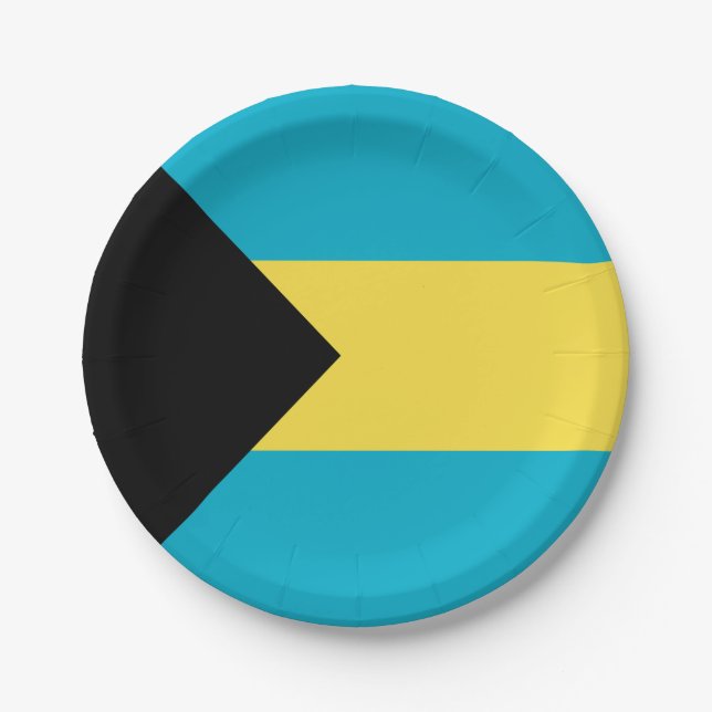 Bahamian Flag Paper Plates (Front)