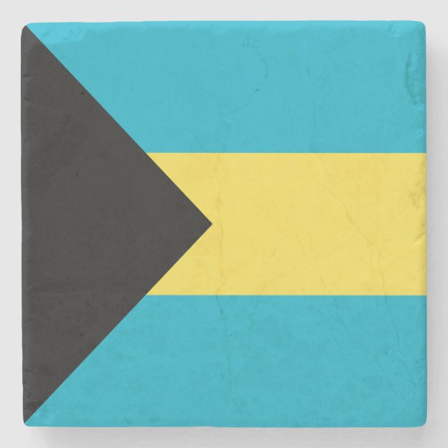 Bahamian Flag Stone Coaster (Front)