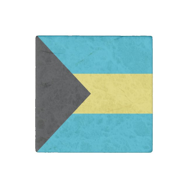 Bahamian Flag Stone Magnet (Front)