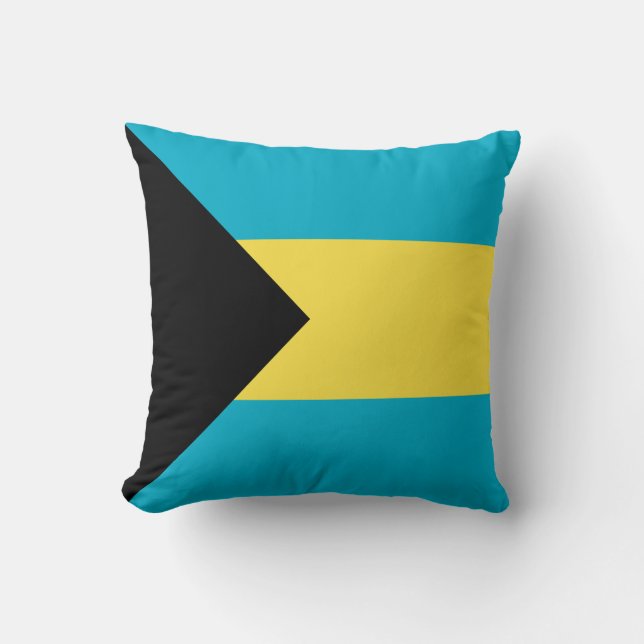 Bahamian Flag Throw Pillow (Front)