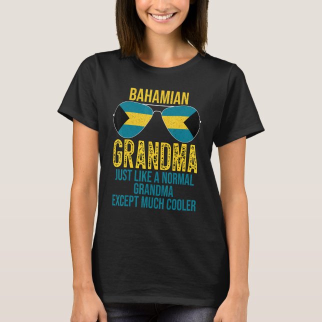 Bahamian Grandma Bahamas Flag Sunglasses Mother's  T-Shirt (Front)