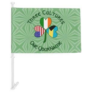 Bahamian Irish American Flag Shamrock Personalized