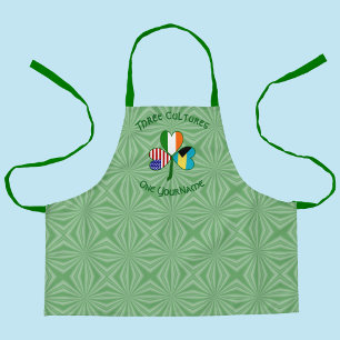 Bahamian Irish American Flags Shamrock Personalize Apron