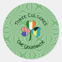 Bahamian Irish American Shamrock Personalized