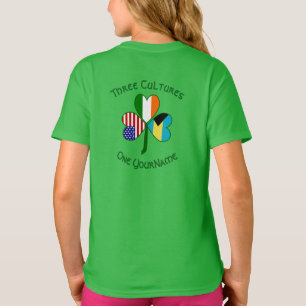 Bahamian Irish American Shamrock Personalized  T-Shirt
