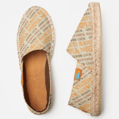 Bahati Njema Good Luck Positive Colorful Text Espadrilles