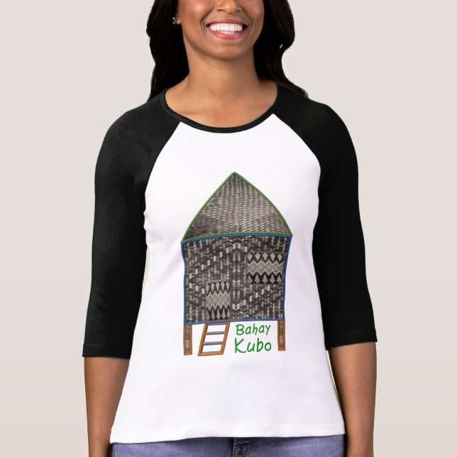 Bahay Kubo Philippines, Mat "Banig" Pattern T-Shirt (Front)