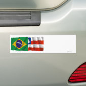 Bahia & Brazil Waving Flags Bumper Sticker (On Car)