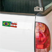 Bahia & Brazil Waving Flags Bumper Sticker (On Truck)