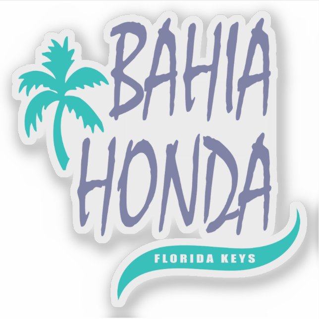 Bahia Honda Florida Keys with palm tree Sticker (Front)