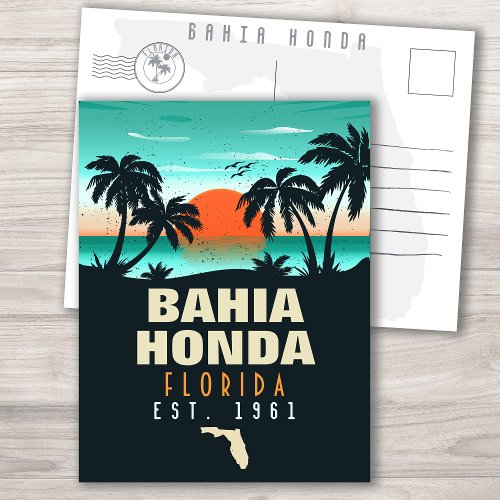 Bahia Honda Key Florida Retro Sunset Souvenirs Postcard