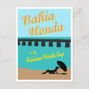 Bahia Honda State Park Florida Keys Illustration Postcard