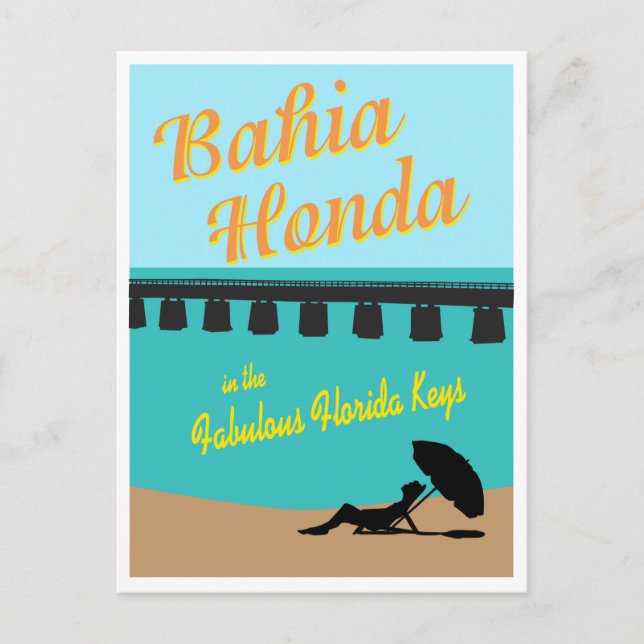 Bahia Honda State Park Florida Keys Illustration  Postcard (Front)