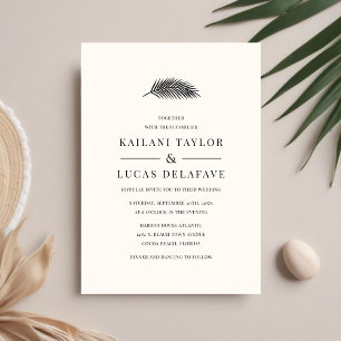 Bahia Modern Minimal Palm Leaf Wedding Invitation