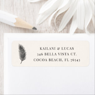 Bahia Simple Minimal Palm Leaf Return Address Label