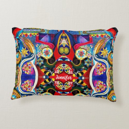 Bahia vacation star gem inspired multicolor custom accent pillow