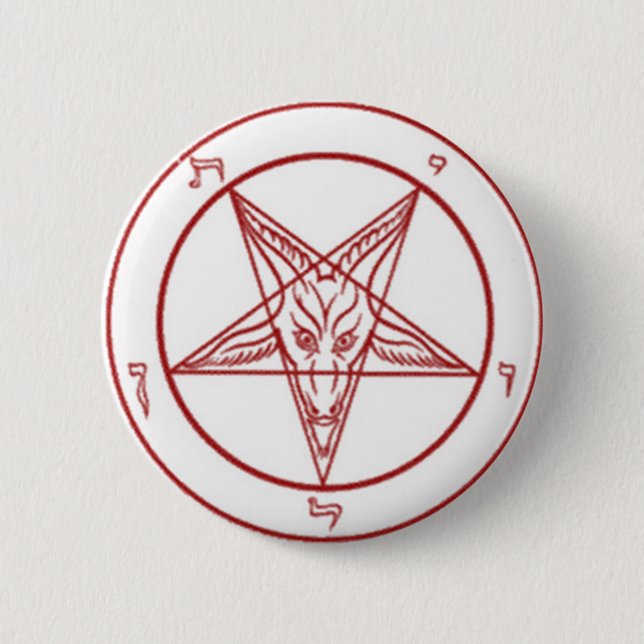 Bahpomet pentagram Round Button  (Front)