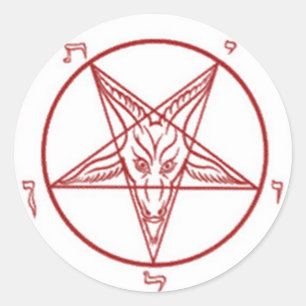 Bahpomet pentagram Round Stickers