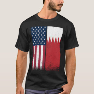 Bahrain Bahraini American Flags Proud USA Bahrain T-Shirt