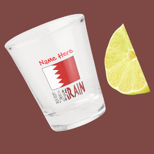 Bahrain Bahraini Flag Red Personalized Shot Glass