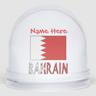 Bahrain Bahraini Flag Red Personalized  Snow Globe