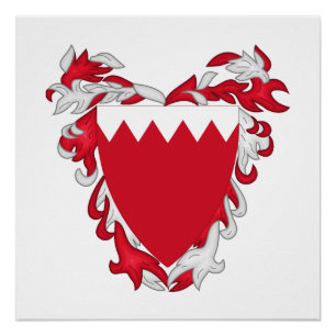 Bahrain country coat arms symbol emblem flag poster